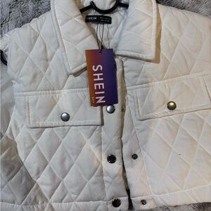 SHEIN White Quilted Vest